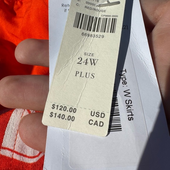 NWT Anthropologie+ Maeve plus size red floral maxi skirt / 24W - Picture 15 of 17